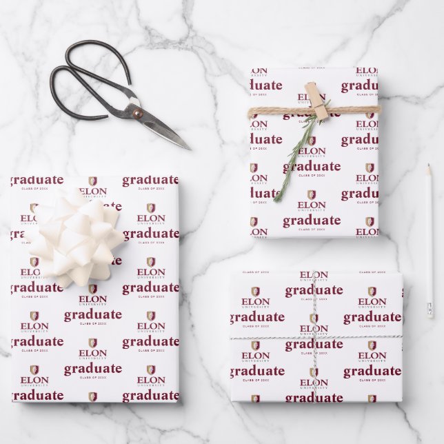 Feuille De Papier Cadeau Diplôme de l'Université Elon (Recto)
