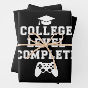 Feuille De Papier Cadeau Diplômé de niveau universitaire Joueur de jeux vid