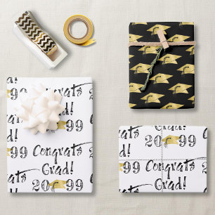 Feuille De Papier Cadeau Diplômé Écriture Manuscrite FÉLICITATIONS DIPLÔMÉ