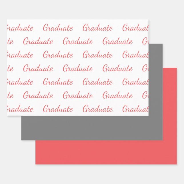 Feuille De Papier Cadeau Diplômé Simple Diplôme Moderne (Lot)