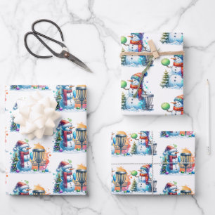 Feuille De Papier Cadeau Disque Golf Thématique Noël