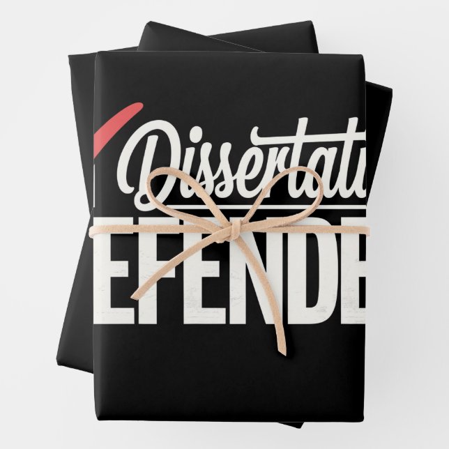 Feuille De Papier Cadeau Dissertation Défendu Doctorat Diplômé (En situation)