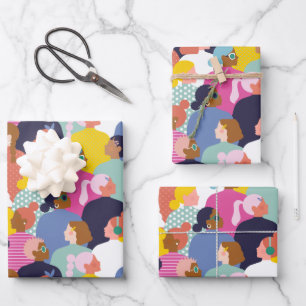 Feuille De Papier Cadeau Diversité des femmes - Femmes de différentes ethni