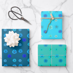 Feuille De Papier Cadeau Dollar de sable bleu