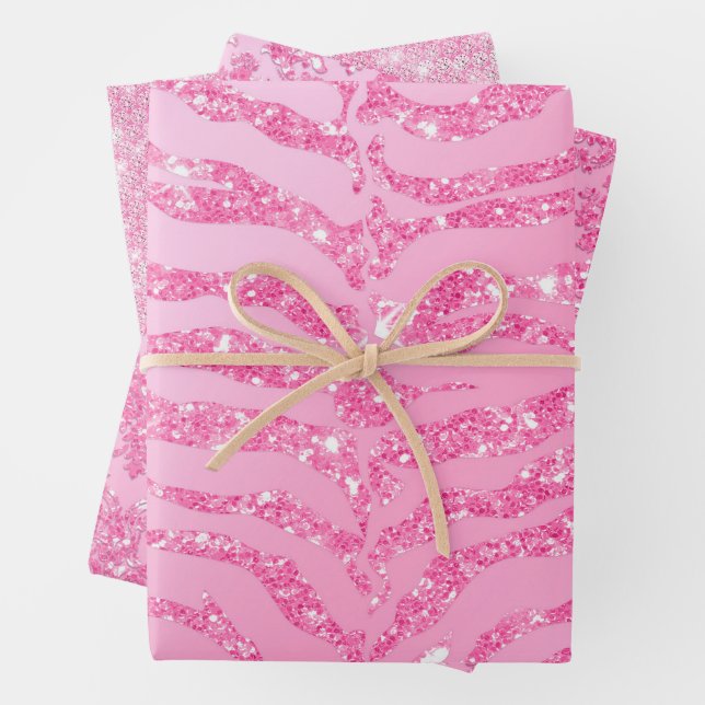 Feuille De Papier Cadeau Dolly Pink et Glam (En situation)
