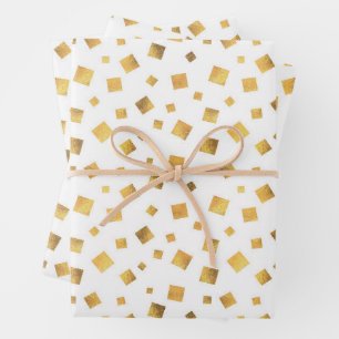 Feuille De Papier Cadeau Don Confetti en or festif