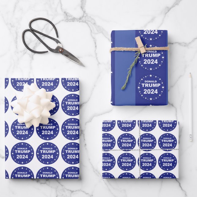 Feuille De Papier Cadeau Donald Trump 2024 (Recto)