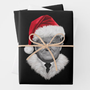 Feuille De Papier Cadeau Donald Trump Christmas Funny Santa Hat Don