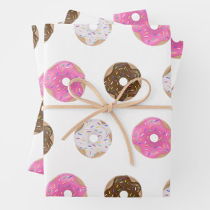 Feuille De Papier Cadeau Donuts sucrés joli Anniversaire Saint Valentin