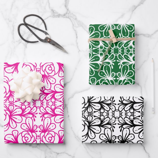 Feuille De Papier Cadeau Doodleroses (Recto)