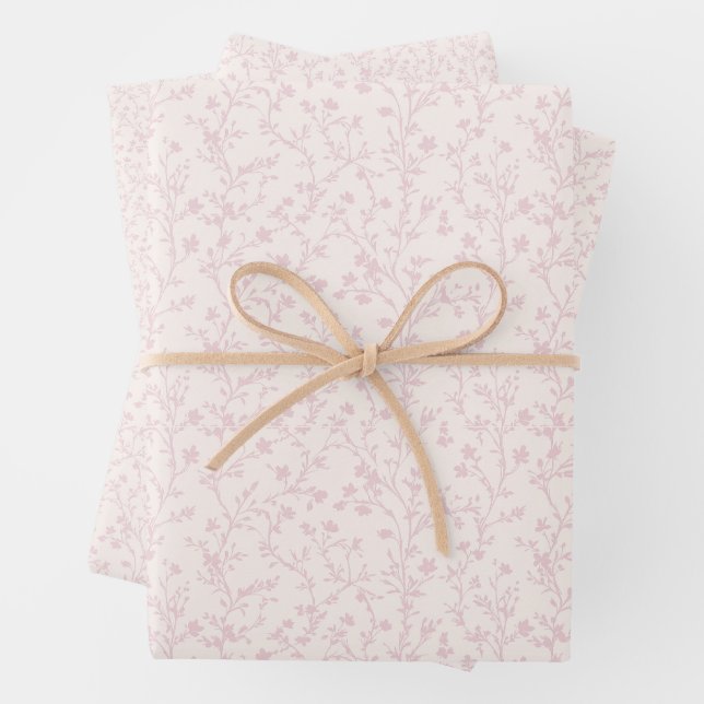 Feuille De Papier Cadeau Douce Prairie Rose Blush - Neutre (En situation)