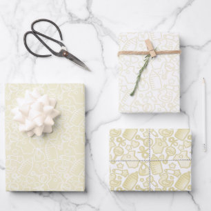 Feuille De Papier Cadeau Douces arroses Jaunes sucrés