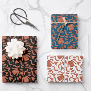 Feuille De Papier Cadeau Doux de Noël moche Casquette Écarf rouge blanc mél