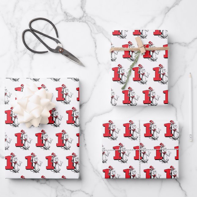 Feuille De Papier Cadeau Dr. Seuss - Caractères | ANNIVERSAIRE DE ENFANT (Recto)