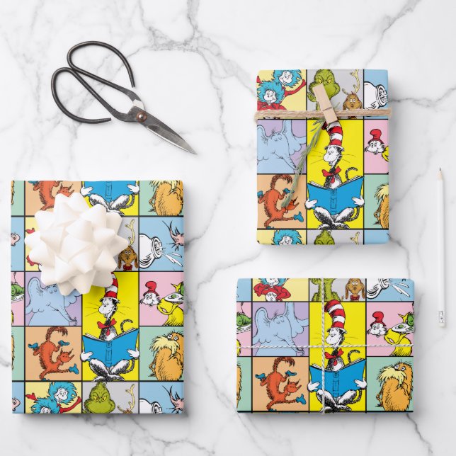 Feuille De Papier Cadeau Dr. Seuss | Histoires Graphiques (Recto)