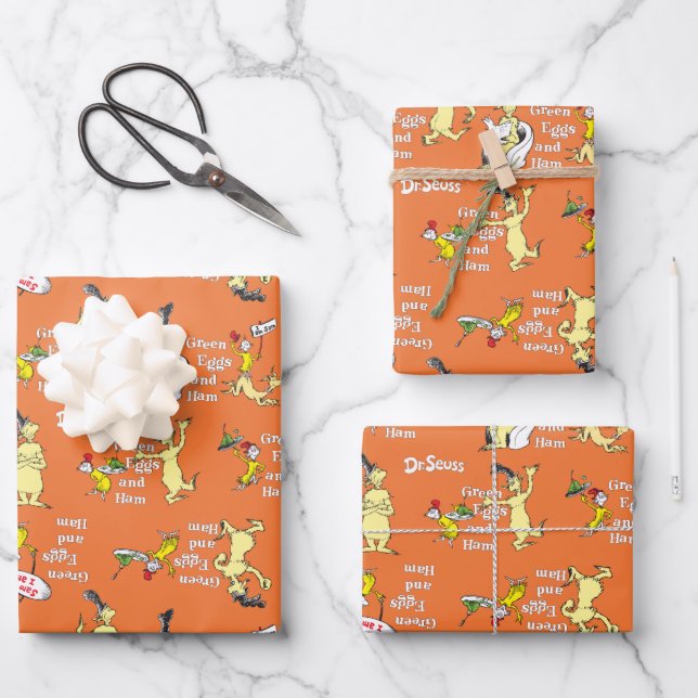 Feuille De Papier Cadeau Dr. Seuss Les Œufs verts au jambon Motif de person (Recto)
