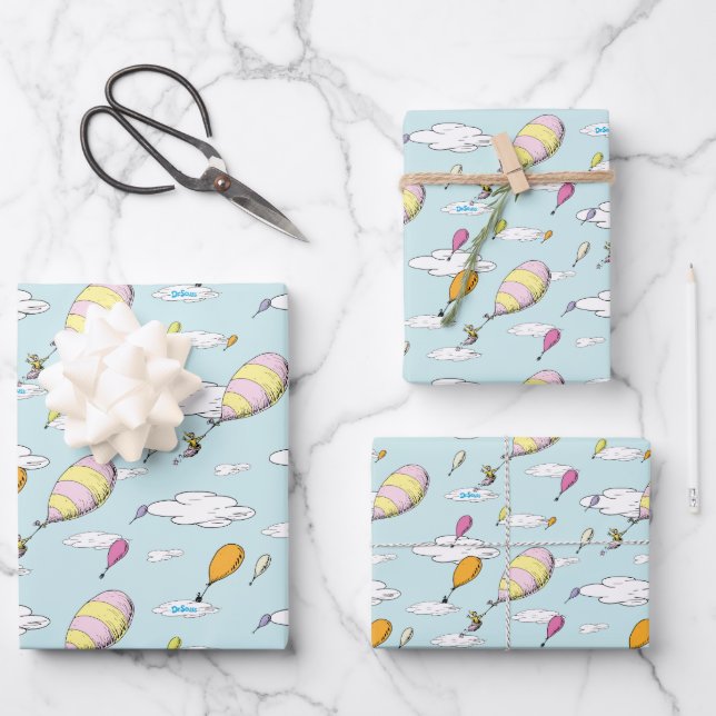 Feuille De Papier Cadeau Dr. Seuss | Oh, les endroits que vous allez ! (Recto)
