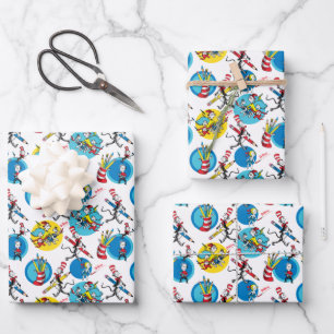 Feuille De Papier Cadeau Dr. Seuss Personnages au crayon motif