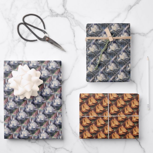 Feuille De Papier Cadeau Dragon (Recto)