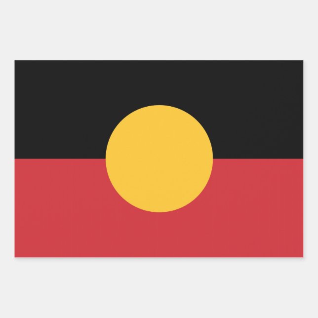 Feuille De Papier Cadeau Drapeau aborigène australien (Devant)