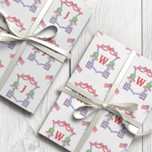 Feuille De Papier Cadeau Drapeau américain patriotique Topio Crest