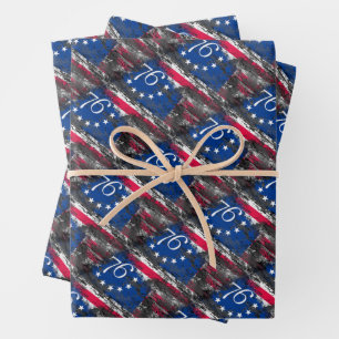 Feuille De Papier Cadeau Drapeau Betsy Ross 1776 4 juillet patriotique