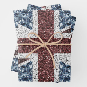 Feuille De Papier Cadeau Drapeau britannique Rustique vintage étincelles sc