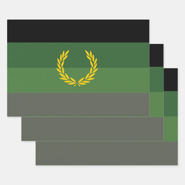 Feuille De Papier Cadeau Drapeau de fierté de l'uniforme militaire (Lot)