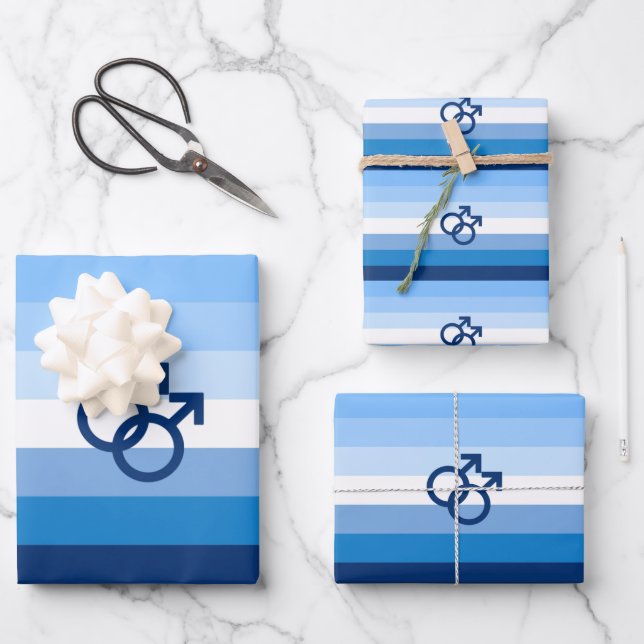 Feuille De Papier Cadeau Drapeau de fierté gay MLM (Recto)