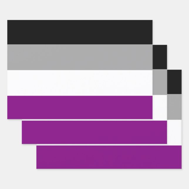 Feuille De Papier Cadeau Drapeau de la fierté asexuelle (Lot)