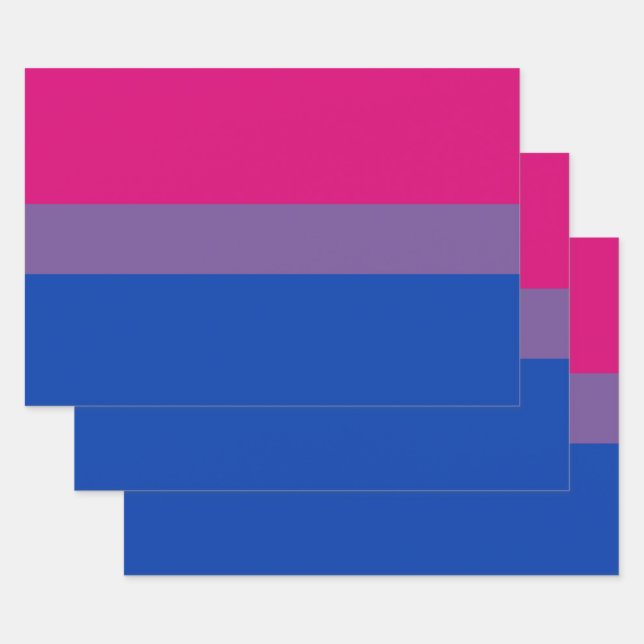 Feuille De Papier Cadeau Drapeau de la fierté bisexuelle (Lot)
