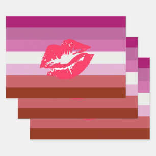 Feuille De Papier Cadeau Drapeau de la fierté lesbienne