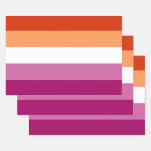 Feuille De Papier Cadeau Drapeau de la fierté lesbienne (5 bandes)