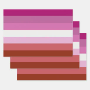 Feuille De Papier Cadeau Drapeau de la fierté lesbienne (origine)