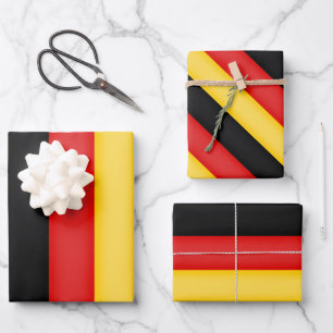 Feuille De Papier Cadeau Drapeau de l'Allemagne Schwarz Rot or couleurs pat