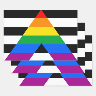 Feuille De Papier Cadeau Drapeau de l'allié LGBTQ+