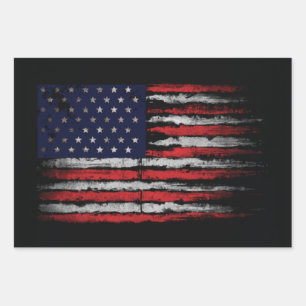 Feuille De Papier Cadeau Drapeau Grunge U.S.A