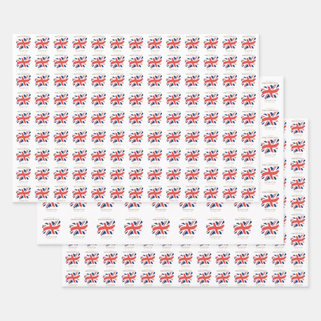 Feuille De Papier Cadeau Drapeau King Charles III Union Jack (Lot)