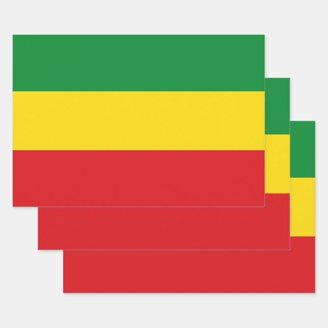Feuille De Papier Cadeau Drapeau rastafarien Rasta Ethiopie (Lot)