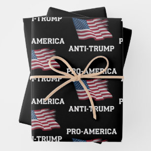 Feuille De Papier Cadeau Drapeau USA vintage anti Trump pro Amérique