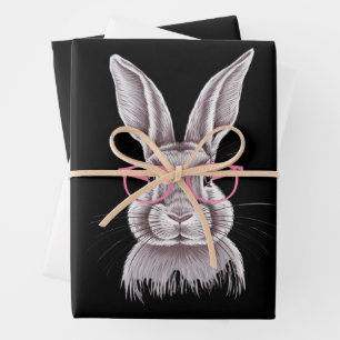 Feuille De Papier Cadeau Drôle Bunny mignon Cadeaux de famille Pâques