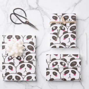 Feuille De Papier Cadeau Drôle Doodle Ours Panda