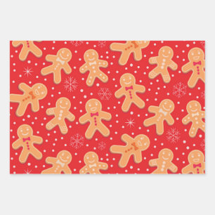 Feuille De Papier Cadeau Drôle Gingerbread homme cookies motif