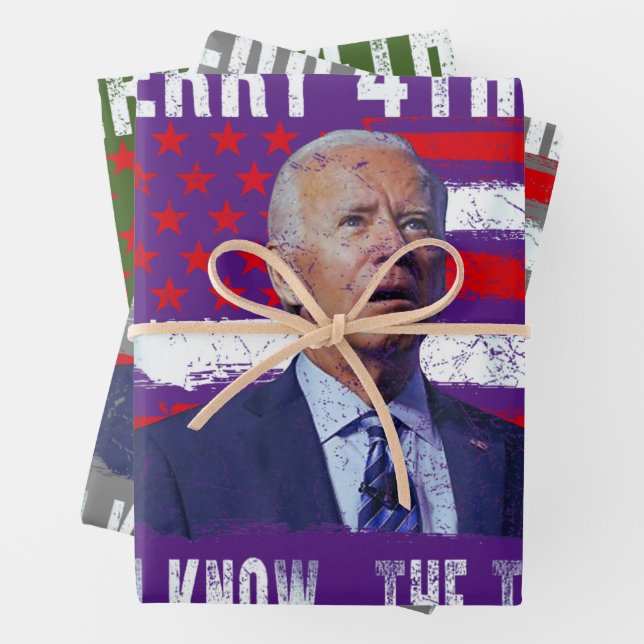Feuille De Papier Cadeau Drôle Joe Biden Joyeux 4ème de vous savez...La Cho (En situation)