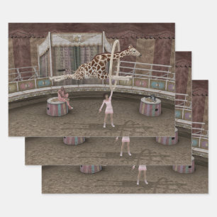 Feuille De Papier Cadeau Drôle Jumping Giraffe
