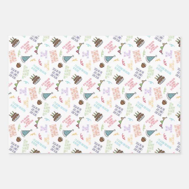 Feuille De Papier Cadeau Drôle Sarcastique Anniversaire Enveloppement Cadea (Devant)