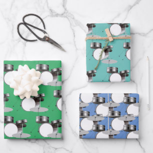 Feuille De Papier Cadeau Drum Set Percussion Conception musicale