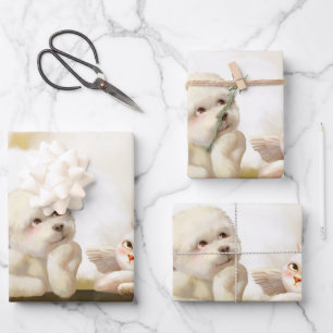 Feuille De Papier Cadeau Duo Angélique : Bichon Sourire & Nuage Bao Bao