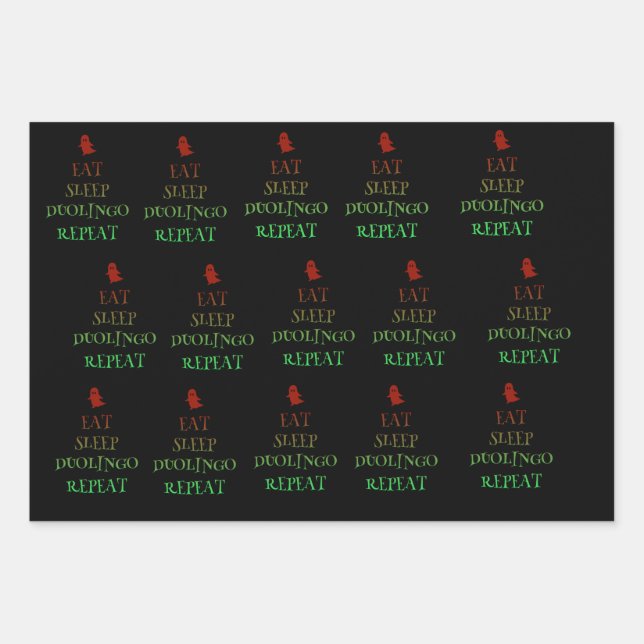 Feuille De Papier Cadeau duolingo (Devant)