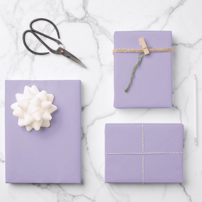 Feuille De Papier Cadeau Dusty Lavender couleur solide (Recto)